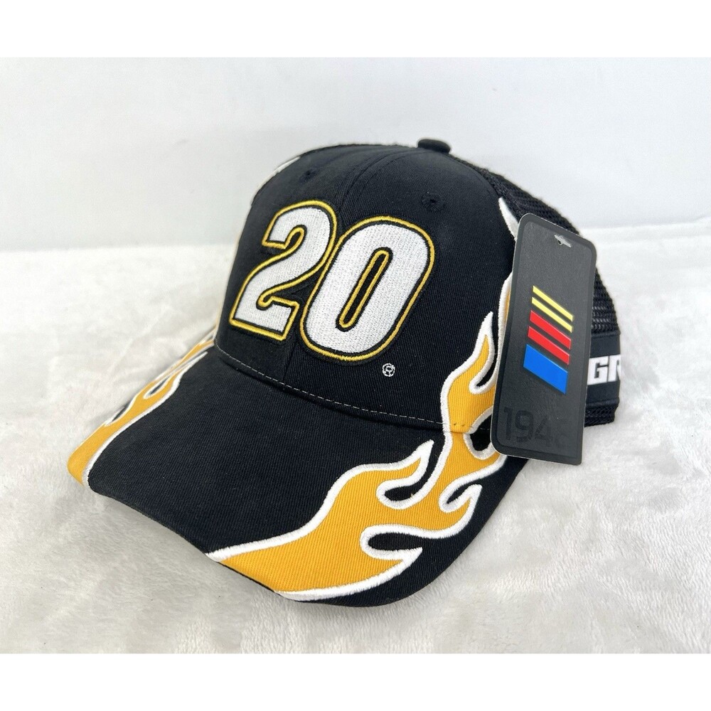 Matt Kenseth #20 Nascar Dewalt Sponsor Adjustable Snapback Hat Flames JGR New